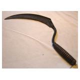 Vintage 18.5" Long Sickle Tool w/ Wood Handle