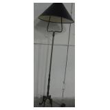 VNTG Brass Floor Lamp w/ 3 Flower Coat of Arms