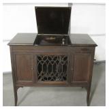 VNTG Edison Crank Disk Phonograph Dual Cabinet