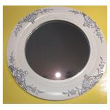 15.5" White Framed w/ Silver Accent Wall Mirror
