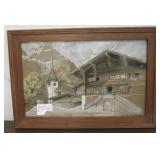 Framed Original Watercolor Art: Ruidoso Old Mill