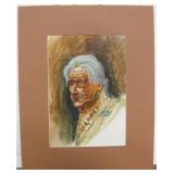 Original Oil On Matte N.A. Figure Signed N. Begay