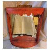 Hooded Wooden Wall Mirror w/ After Market Paint