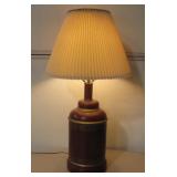 VNTG Styled Asian Red Ceramic Lamp 28"H