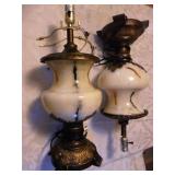 2 Acrylic & Marble Resin VNTG Styled Lamps, 30"H