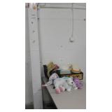 Various Plush Items & Magazine Rack w/ Table Mats