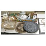 Lot of Plates, Glasses, Art, Other Home Deco Items