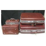 3 VNTG Samsonite Red Travel Suitcases & Carryon