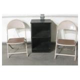 Wooden 2 Shelf Cabinet & 2 Youth Durham Chairs