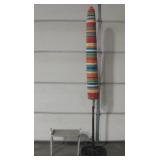 Large Garden / Lawn Umbrella & Aluminum Side Table