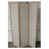 Plain Wood, Bamboo & Silk Screen Room Divider