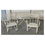 42" Diameter Metal Patio Table & 6 Metal Chairs