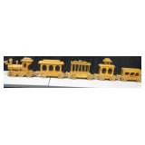 Vintage Wooden Carved Train & Carts, 10.5" x 62"L