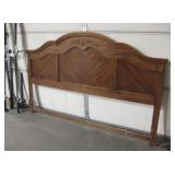 Vintage Wood King Size Headboard & Bedframe