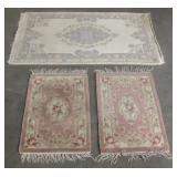 3 Various Vintage Sized & Decorative Rugs