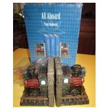 All Aboard Pair Of Train Bookends w/ Box - 5.25"