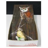 Lefton Porcelain Owl Figure, Owl Art Board by Mary