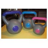 3 Tone Fitness Kettle Ball Set - 5, 10 & 15lbs