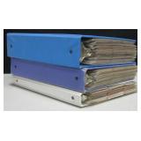 3 Binders Filled w/ VNTG Baseball & Football Cards