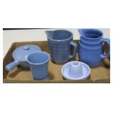 Ceramic Blue Tone USA Marked Pitchers, Table Items