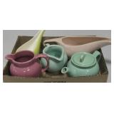 Vintage Ceramic Gravy Bowls, Pitchers & Kettle