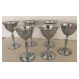 6 Stainless Steel Chrome Chalices, 4.75"