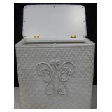 VNTG White Wicker Butterfly Youth Clothes Hamper