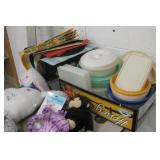 Various Plush Items,Magazine Rack & Containers