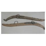 2 Vintage Wooden Horse Cart / Buggy Shaft Parts