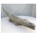 Vintage Tribal Wooden Carved Crocodile Form Figure