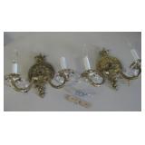 VNTG Underwriters Lab. Gold Tone Sun Sconces