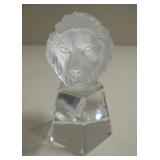 Swarovski Styled Frost & Clear Lion Head Glass Fig