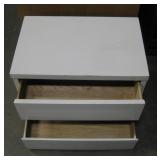 White w/ Orange 2-Drawer Wood Chest