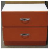 Orange & White 2-Drawer Wood Chest