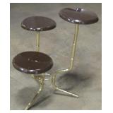 3-Tier Wood & Brass Plant Stand - 23" Tall