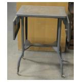 Vintage Metal Typewriter Table On Wheels 26" Tall