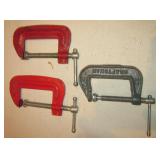 3 - 2" "C" Clamps - Judd, Stanley & Craftsman