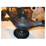 9" Long Decorative Cast Iron Genie Style Lamp