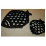 2 Cast Iron Fish Shaped Trivets