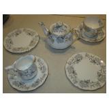 8pc Royal Albert Silver Maple English Tea Set