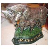 Mare & Foal Cast Iron Door Stop - Wright Studios