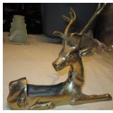 10.5" Brass Deer Statue w/ Open Back