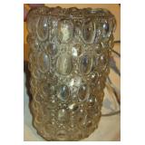 Vtg Bubble Glass Light Fixture w/ Red Bulb