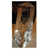 Vtg Lucite Obelisk w/ Watch Parts Encased