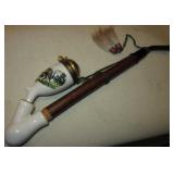 9.5" European Wood & Porcelain w/ Decal Pipe