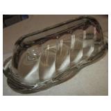 Vintage 2-Piece Glass Butter Dish
