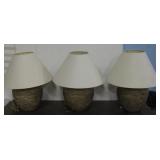 3 Southwestern N.A. Styled Ceramic Vase Form Lamps
