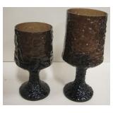 2 Lenox Crystal Hand Blown Brown Glass Stemware