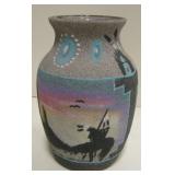 VNTG SW / NA Yei Bi Chei Sand On Glass Art Vase