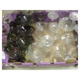 Lot of Various Green, Purple & Clear Stemware